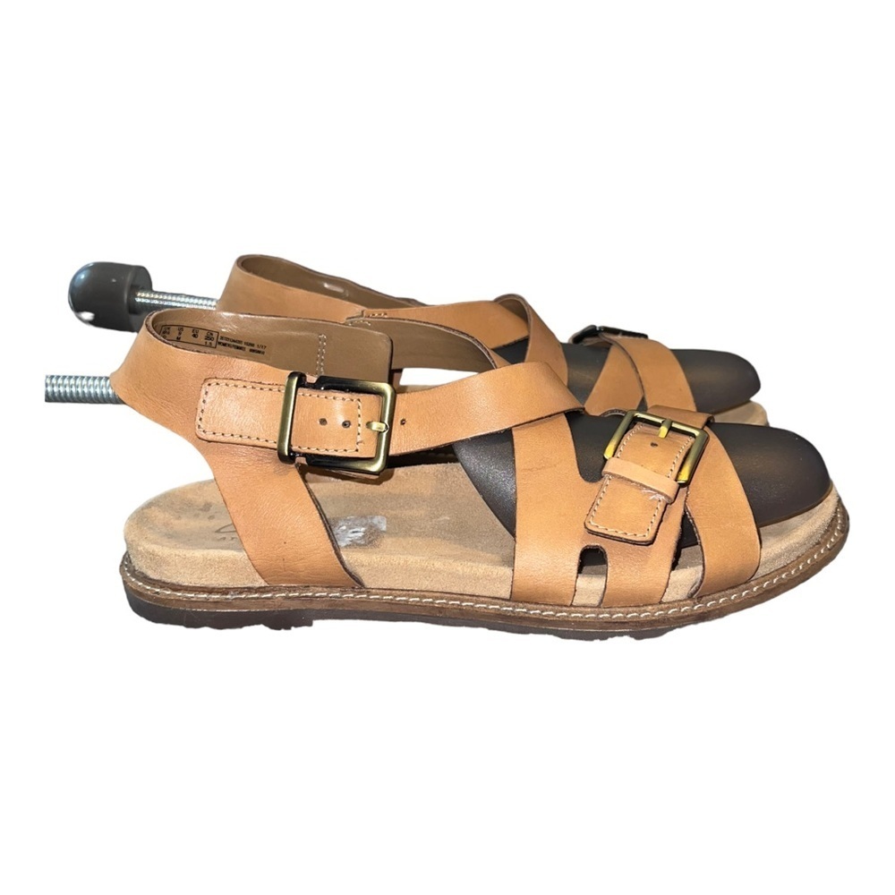 CLARKS Artisan Sandals Flats Fisherman Open Toe Straps Leather Shoes Sz 9 - Picture 4 of 14
